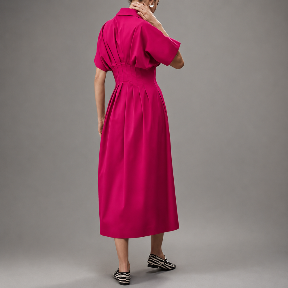 Button Front Maxi Shirt Dress With Pockets For Women