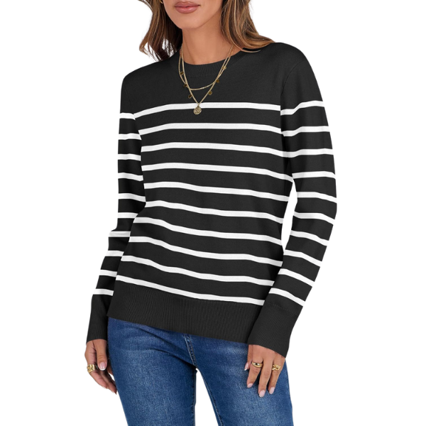 Women Long Sleeve Lightweight Crewneck Soft Basic Knit Loose Fit Pullover Top 2025 Fall Trendy Outfits