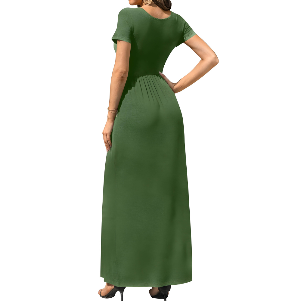 Casual Long Sleeve Maxi Pockets Dress For Women
