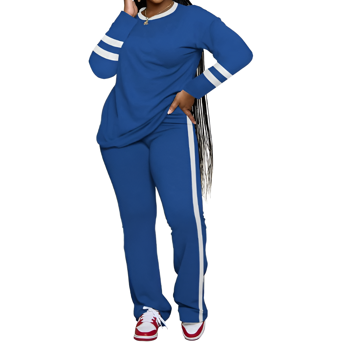 Two Piece Lounge Sets For Women With Long Sleeve Casual Top And Flare Pants