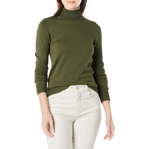 Womens Classic-Fit Lightweight Long-Sleeve Turtleneck Sweater