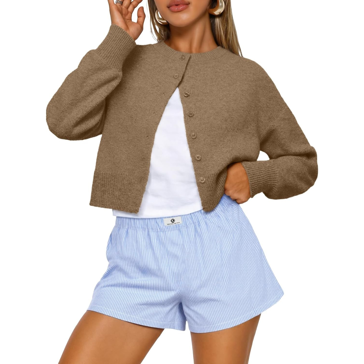 Casual Button Down Knit Sweater For Women