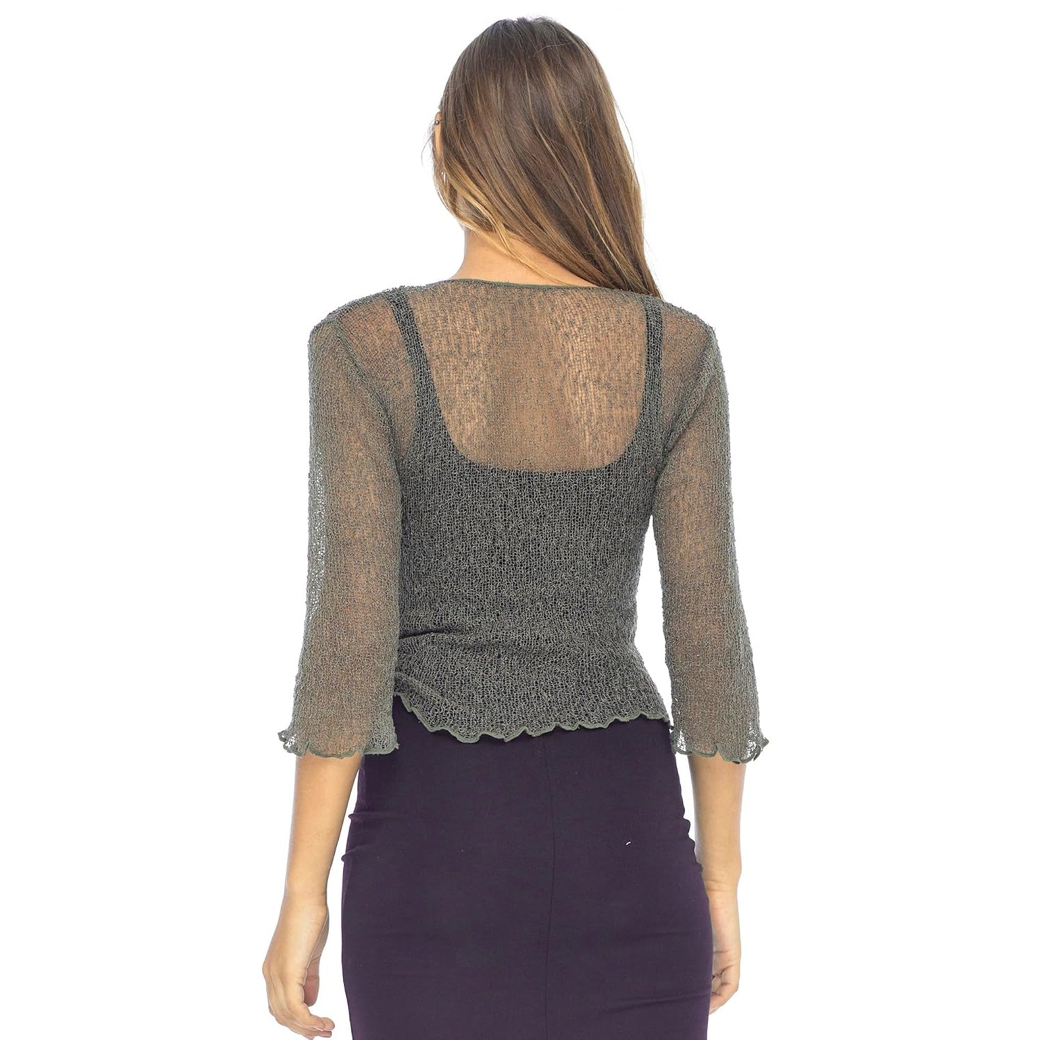 Lightweight Sheer Knit Tie-Front Cardigan for Women