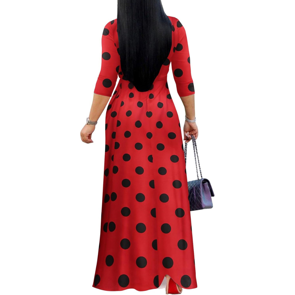 Casual And Summer V Neck Maxi Dress Pockets For Women