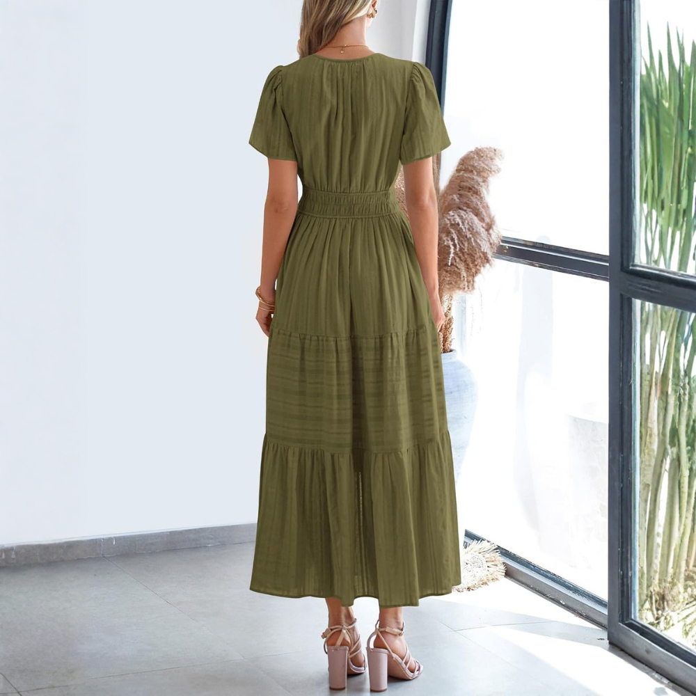 Summer Casual Boho Beach Dress With Pockets For Women