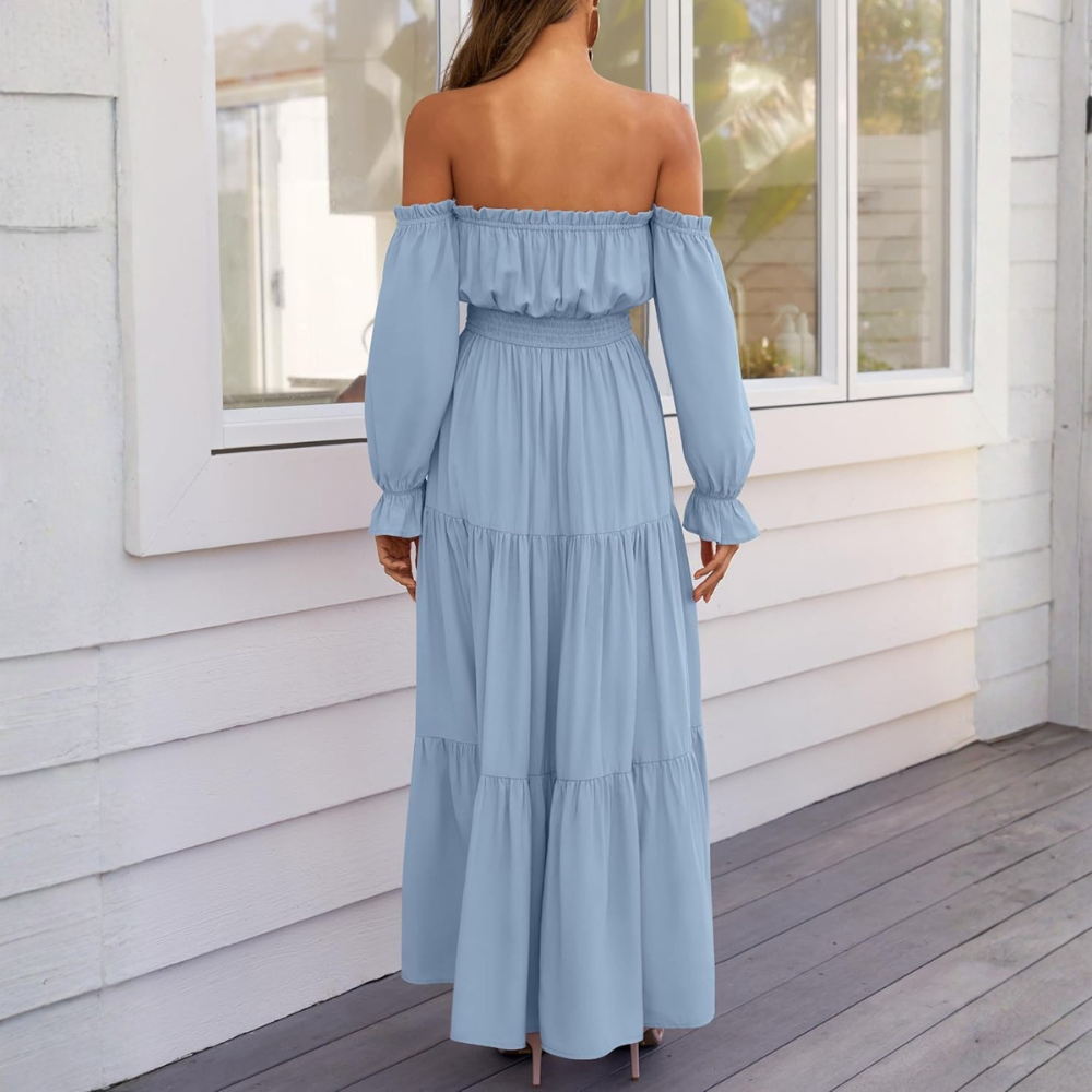 A Line Maxi Dress Dresses Off Shoulder Boho For Women