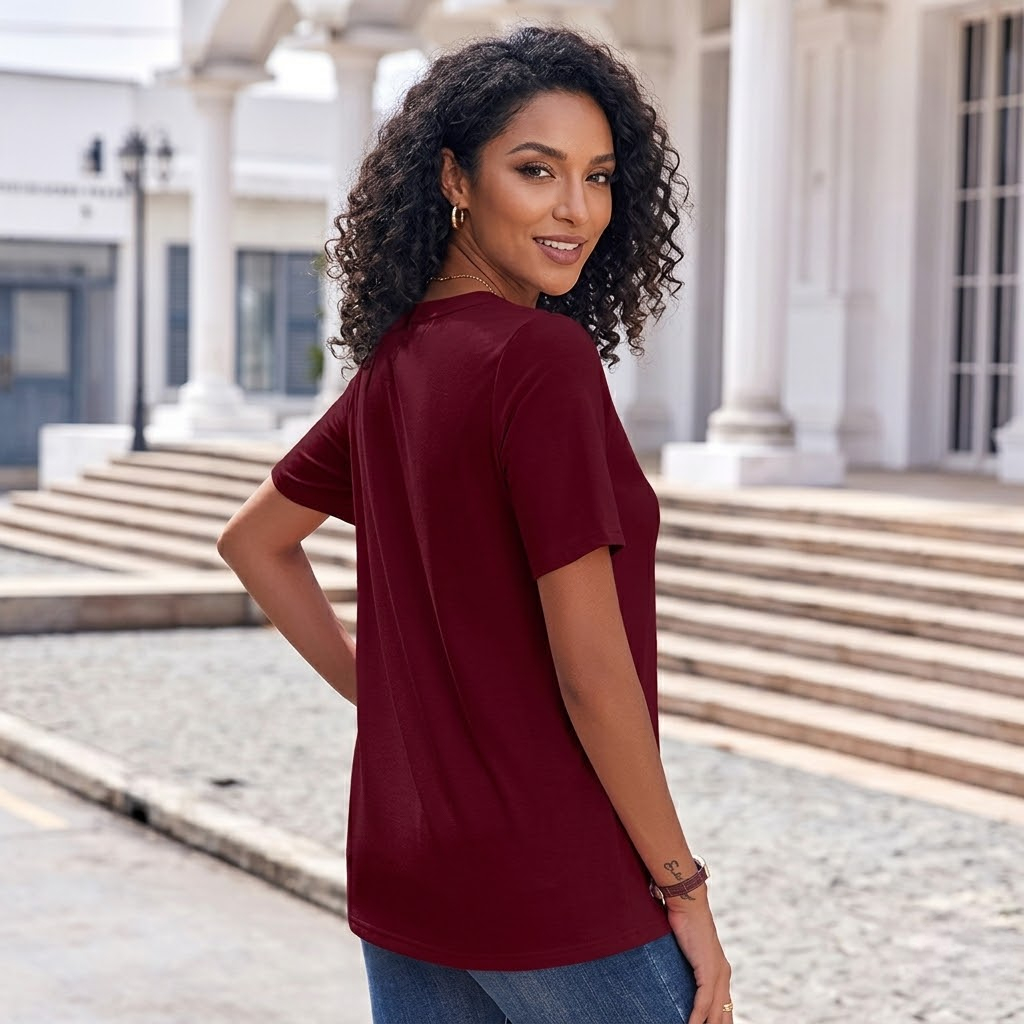 Women Summer Tops Casual Short Sleeve Shirts Business Dressy Work Blouses