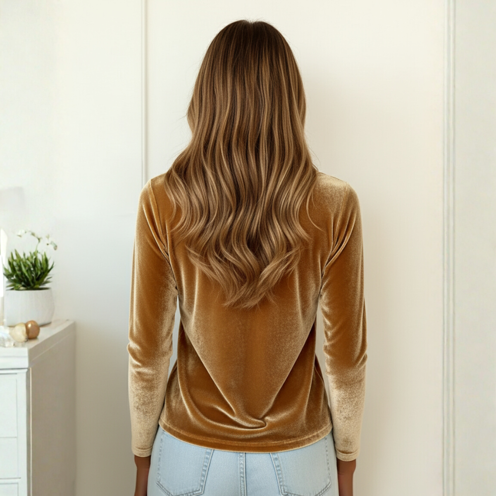 Long Sleeve Velvet Top