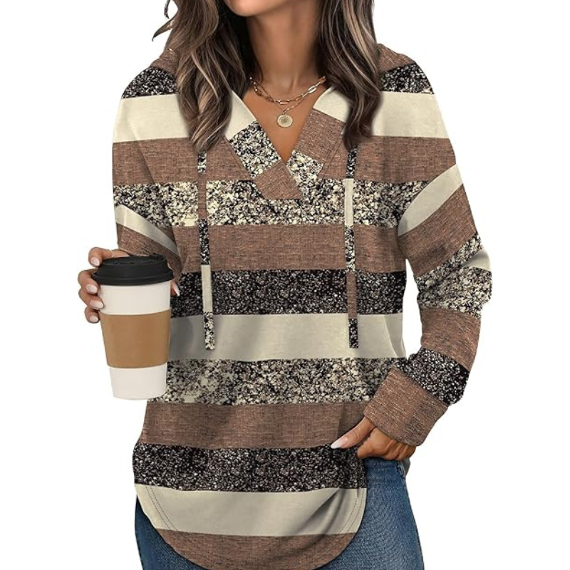 Hoodies For Women Trendy Fall Fashion V Neck Oversized Sweatshirt 