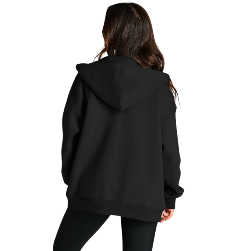 Womens Drawstring Zip Up Cute Hoodies Fall Jacket Oversized 