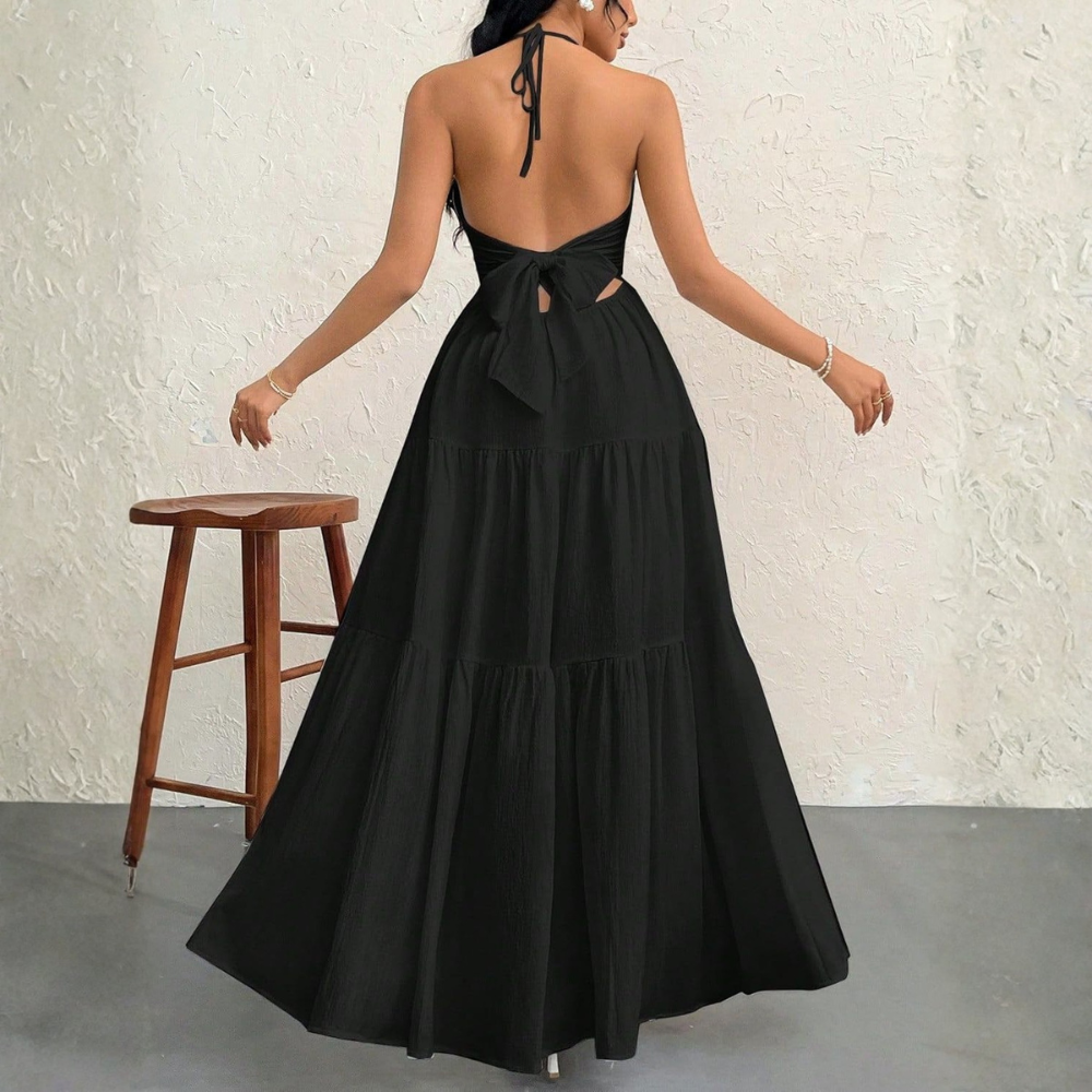 Summer And Beach Halter V Neck Casual Maxi For Women
