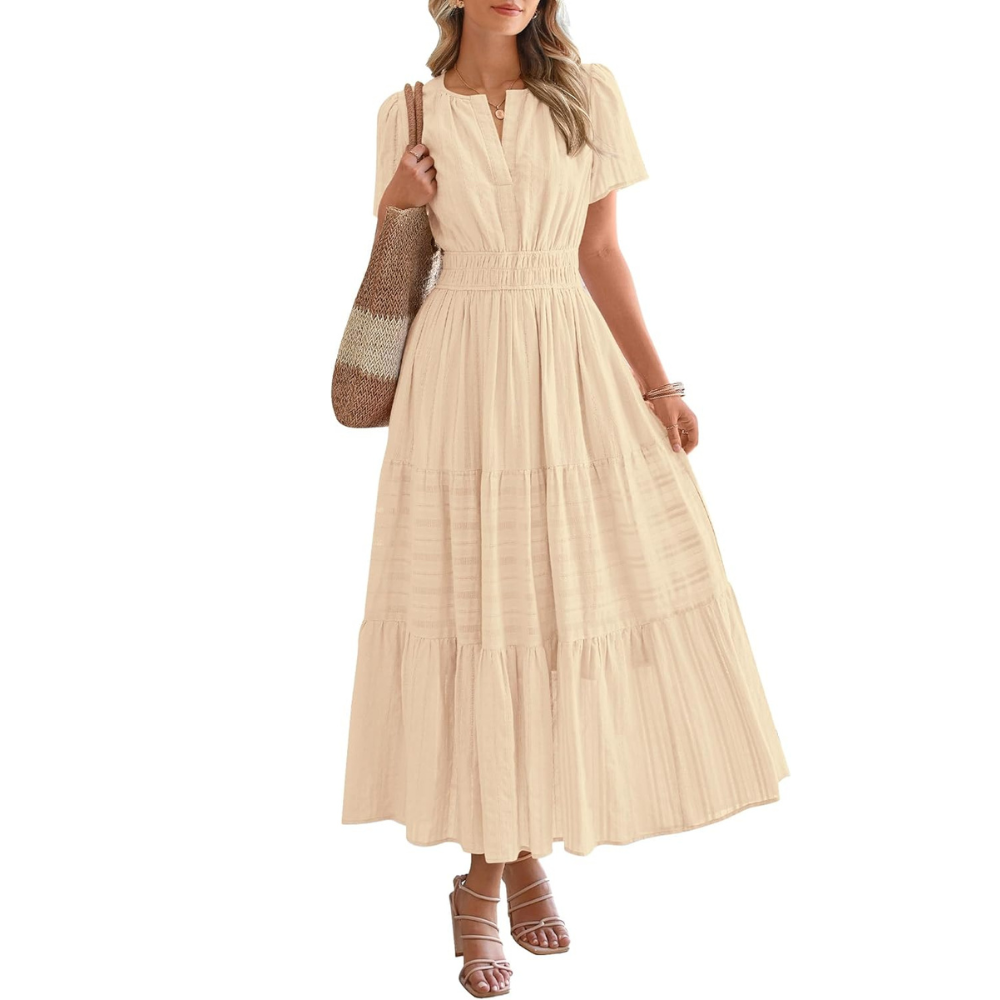 Summer Casual Boho Beach Dress With Pockets For Women