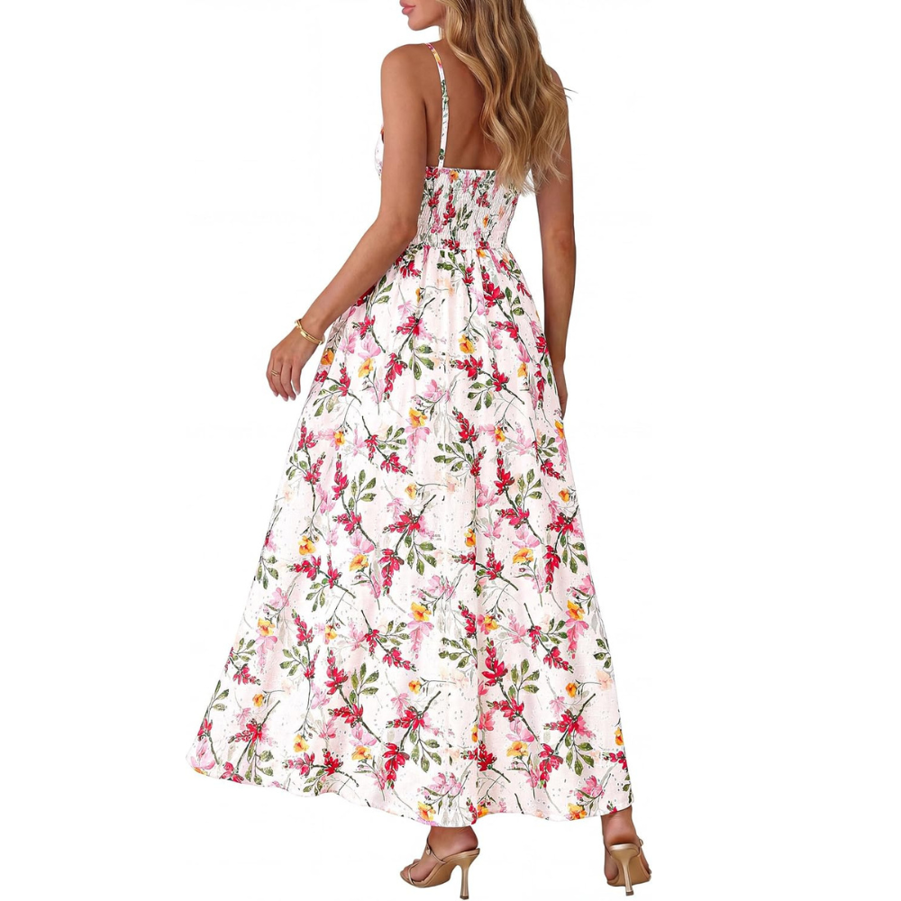 Spring And Summer Boho Eyelet Floral Beach Maxi For Women
