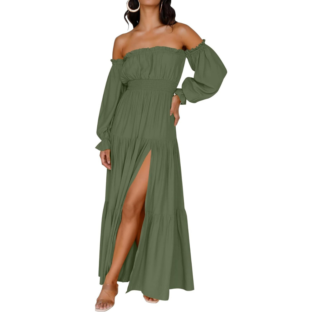 A Line Maxi Dress Dresses Off Shoulder Boho For Women
