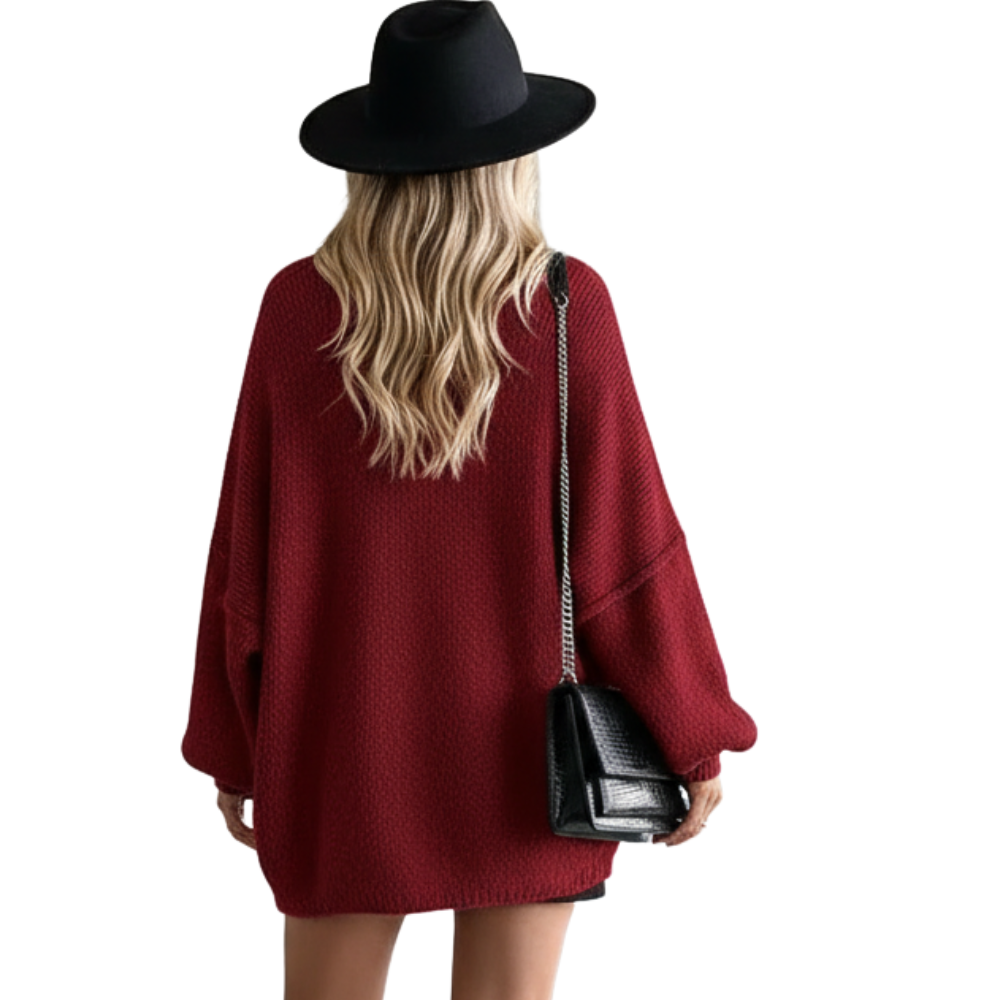 Oversized Open Front Lantern Sleeve Cardigan