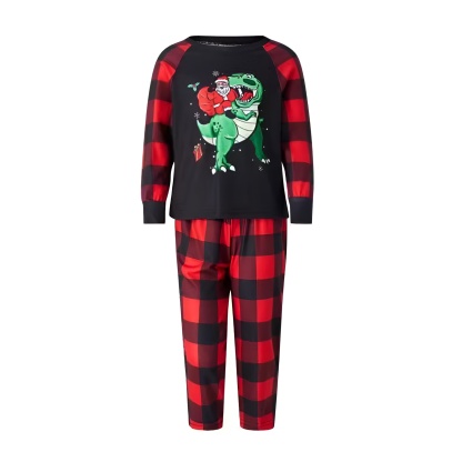 Cozy Christmas Dinosaur Santa Family Matching Pajama Sets