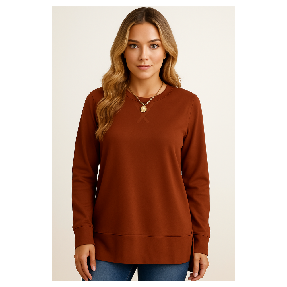 Long Sleeve Side Split Sweatshirt