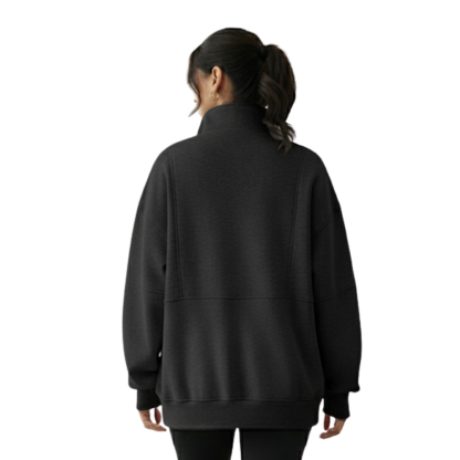 Quarter Zip Oversized Fleece Sweatshirt Cozy Pullover Hoodie