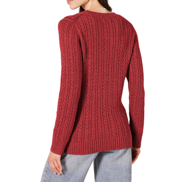 womens Fisherman Cable Crewneck Sweater