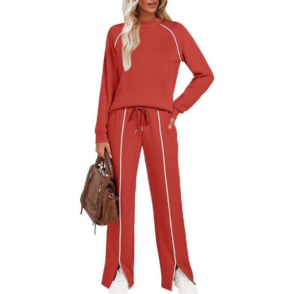  Lounge Sets for Women 2 Piece Fall Outfits 2025 Wide Leg Pant Matching Sets Womens Clothing