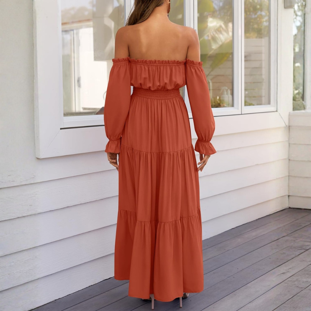 A Line Maxi Dress Dresses Off Shoulder Boho For Women