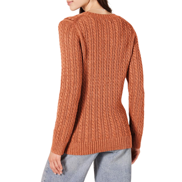 womens Fisherman Cable Crewneck Sweater