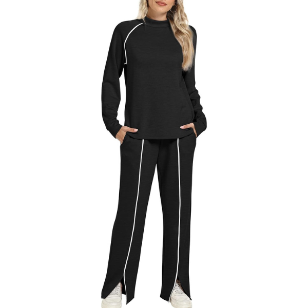  Lounge Sets for Women 2 Piece Fall Outfits 2025 Wide Leg Pant Matching Sets Womens Clothing