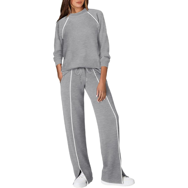  Lounge Sets for Women 2 Piece Fall Outfits 2025 Wide Leg Pant Matching Sets Womens Clothing