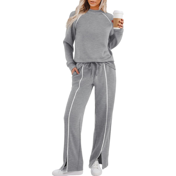  Lounge Sets for Women 2 Piece Fall Outfits 2025 Wide Leg Pant Matching Sets Womens Clothing