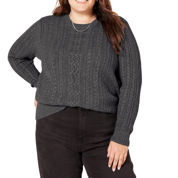 womens Fisherman Cable Crewneck Sweater