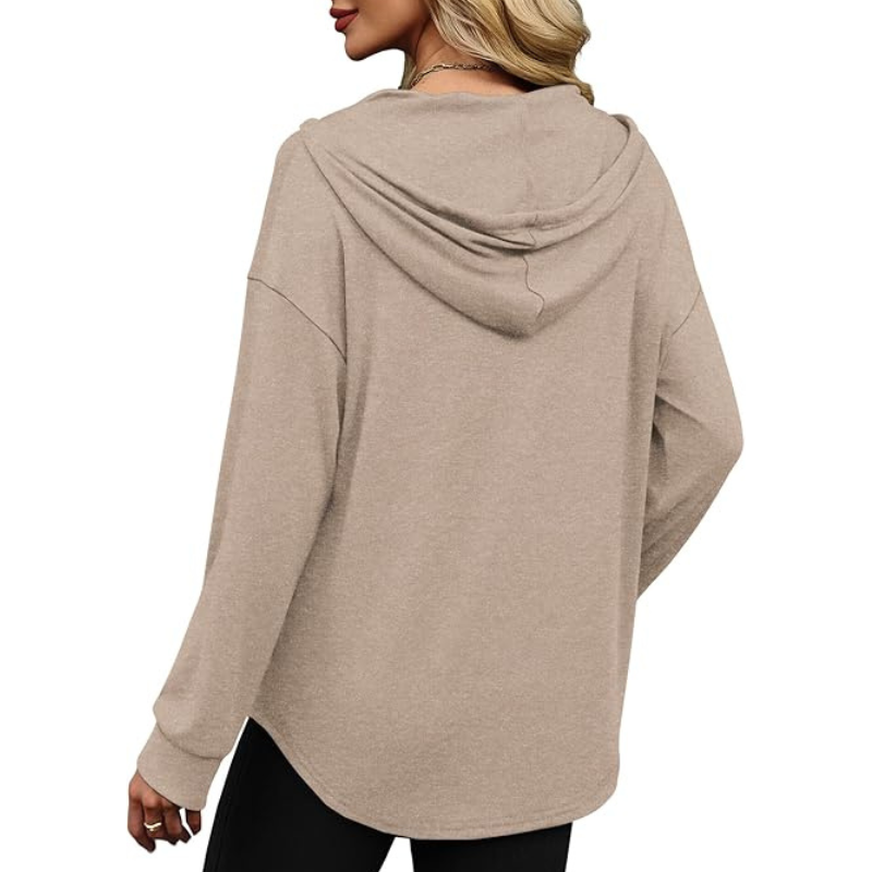 Hoodies For Women Trendy Fall Fashion V Neck Oversized Sweatshirt 
