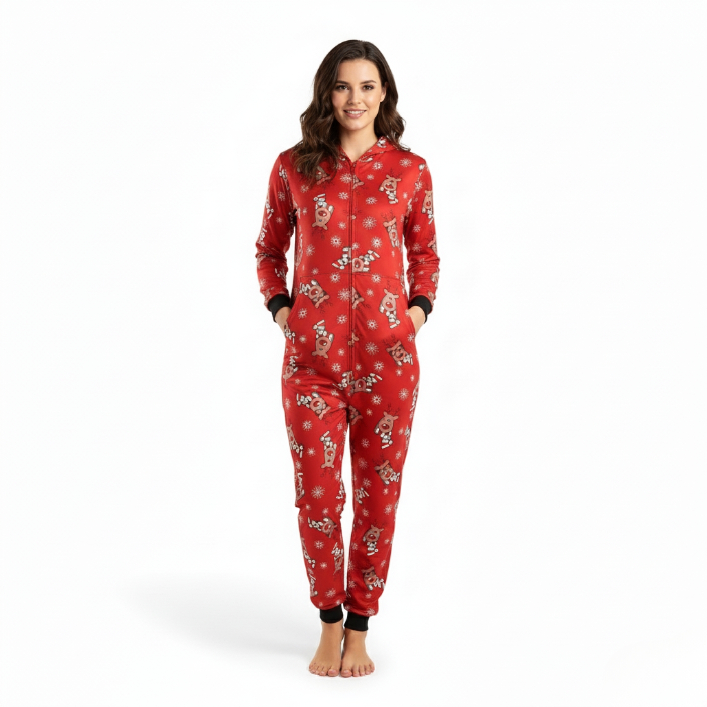 Reindeer Snowflake Family Matching Christmas Pajama Set