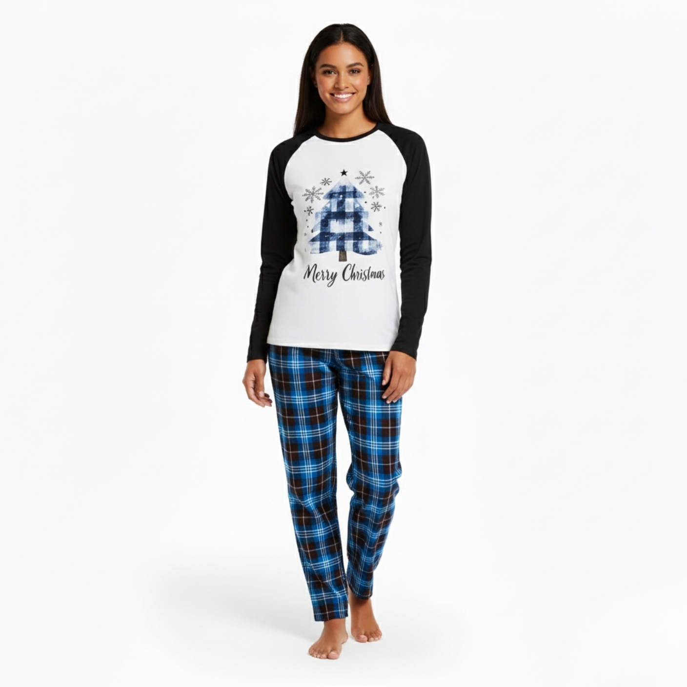 Merry Christmas Matching Family Christmas Pajamas With Long Sleeve Tops And Loungewear