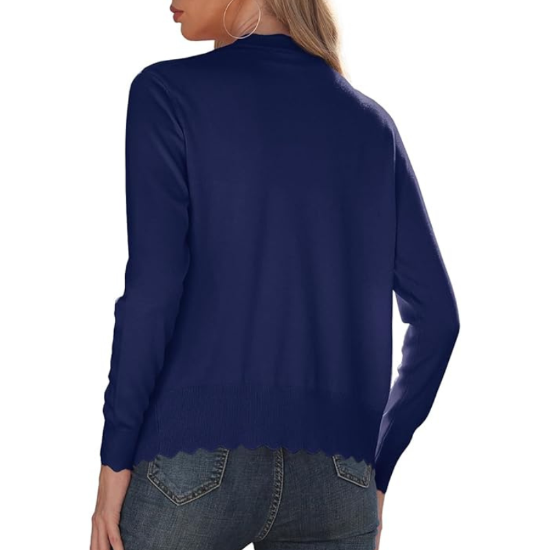  Womens Long Sleeve V Neck Button Down Cardigan Knit Shrugs Sweater