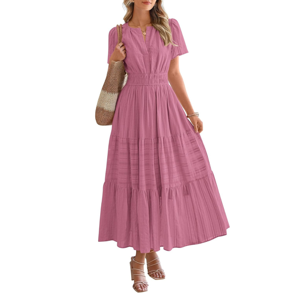 Summer Casual Boho Beach Dress With Pockets For Women