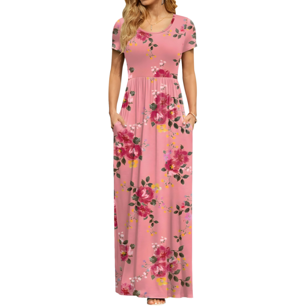 Casual Long Sleeve Maxi Pockets Dress For Women