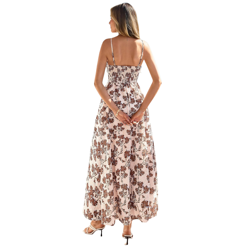 Spring And Summer Boho Eyelet Floral Beach Maxi For Women