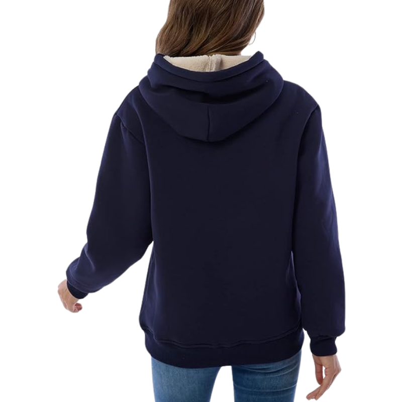 Haellun Womens Casual Winter Warm Fleece Sherpa Lined Pullover Hooded Sweatshirt
