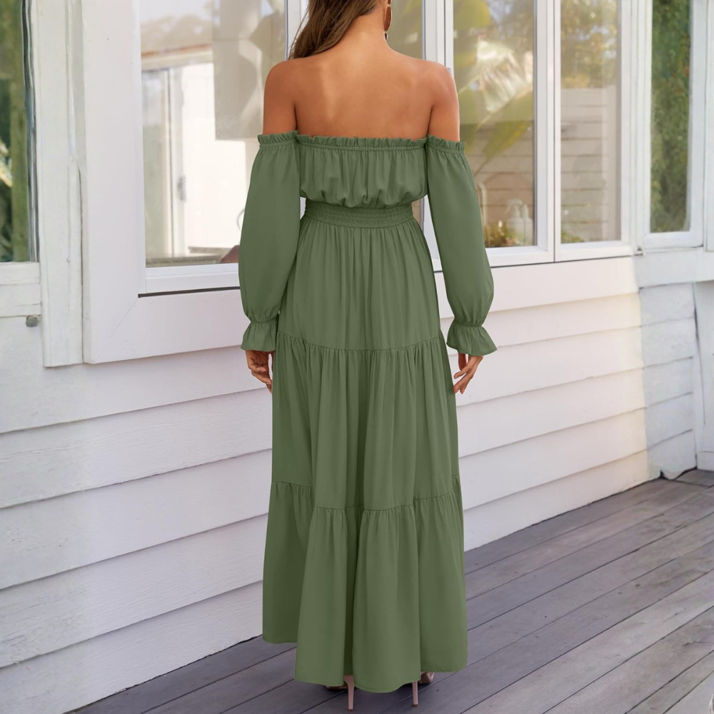 A Line Maxi Dress Dresses Off Shoulder Boho For Women
