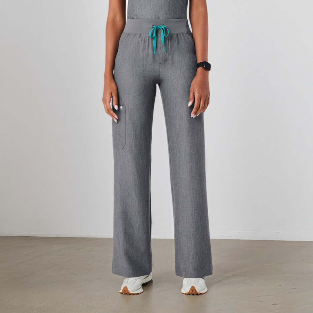 High Waisted Wide Scrub Pants for Women