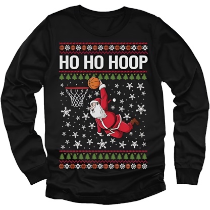 Ho Ho Hoop Printed Ugly Christmas Sweater for Boys and Girls