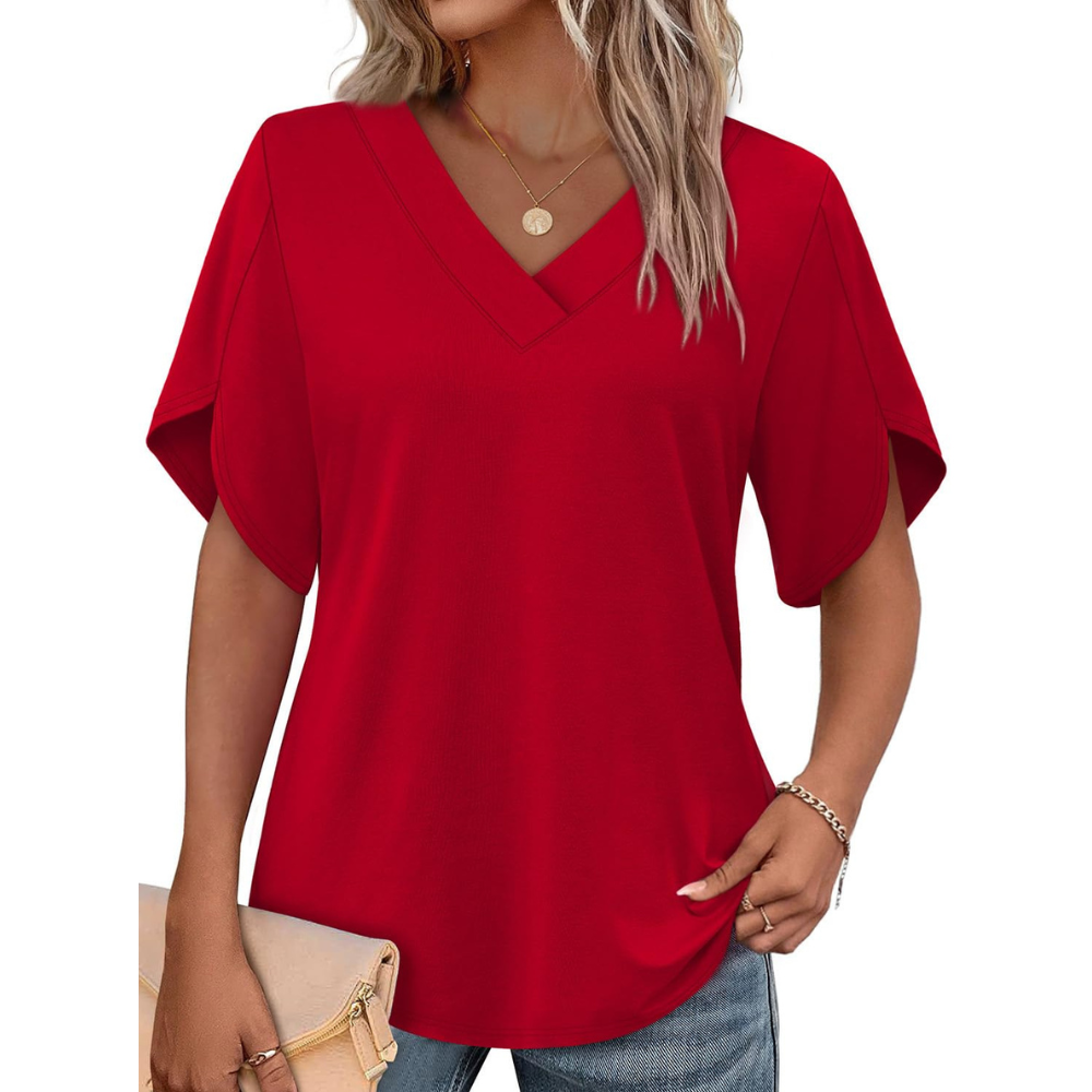 Summer Short Petal Sleeve T Shirts For Women