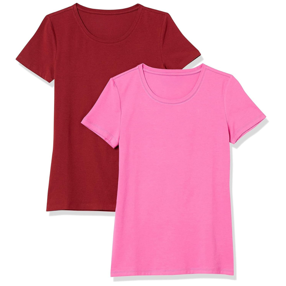 Pack Of 2 Short Sleeve Crewneck T Shirts For Women