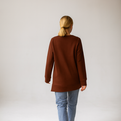 Long Sleeve Side Split Sweatshirt
