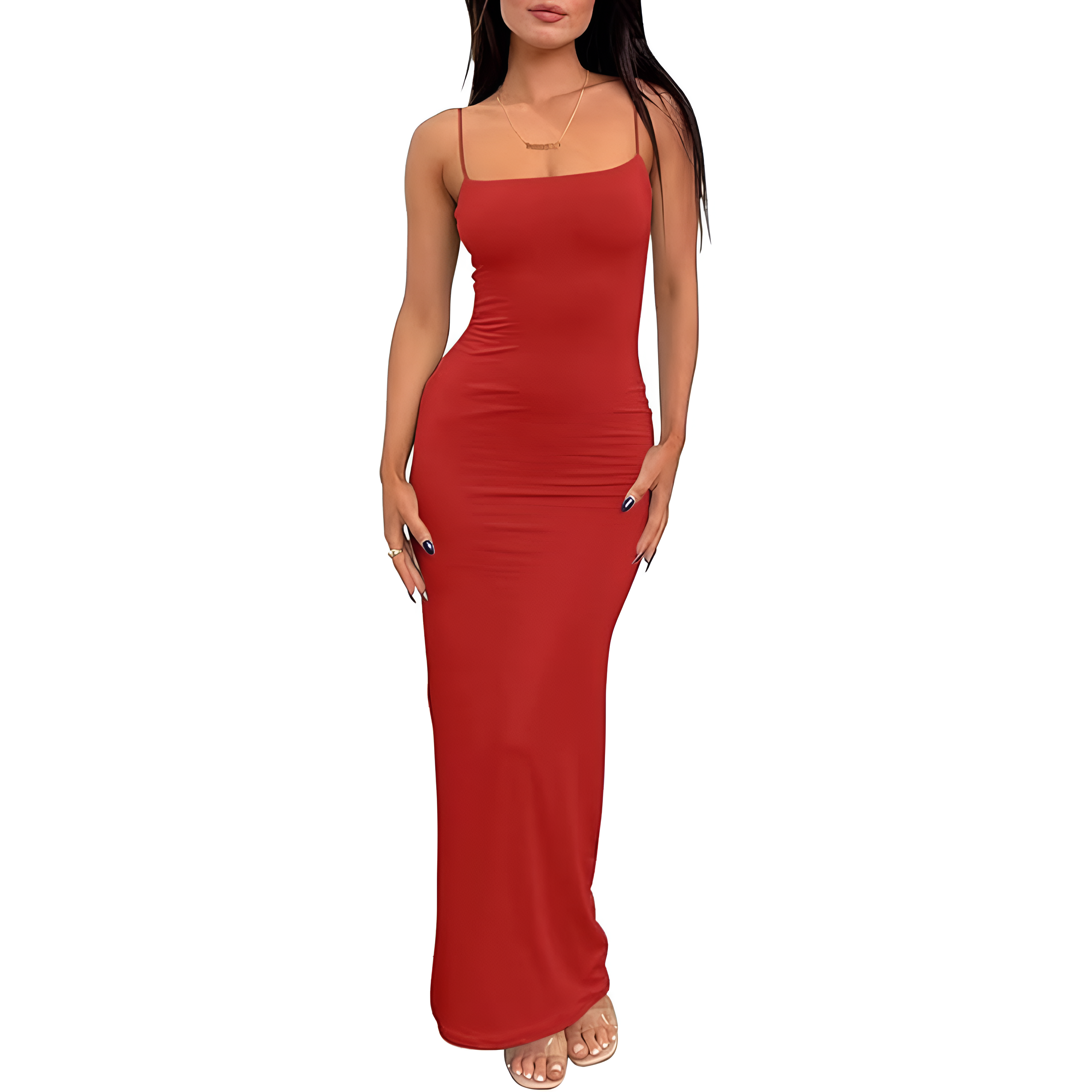 Summer Casual Double Lined Bodycon Maxi Dress For Women
