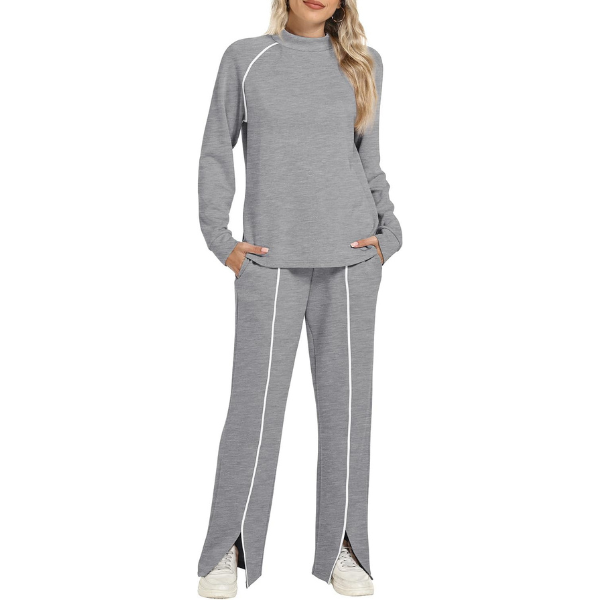  Lounge Sets for Women 2 Piece Fall Outfits 2025 Wide Leg Pant Matching Sets Womens Clothing