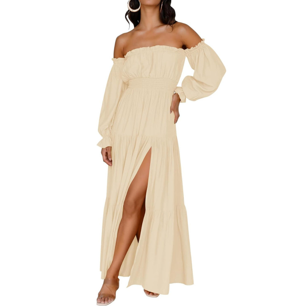 A Line Maxi Dress Dresses Off Shoulder Boho For Women