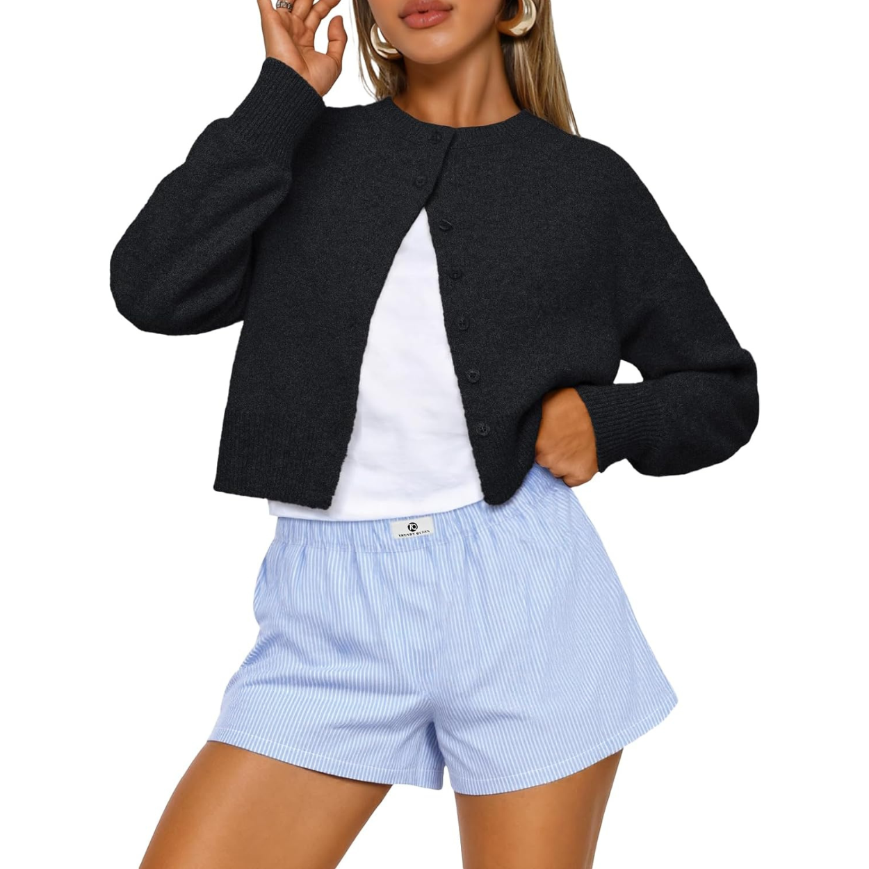 Casual Button Down Knit Sweater For Women