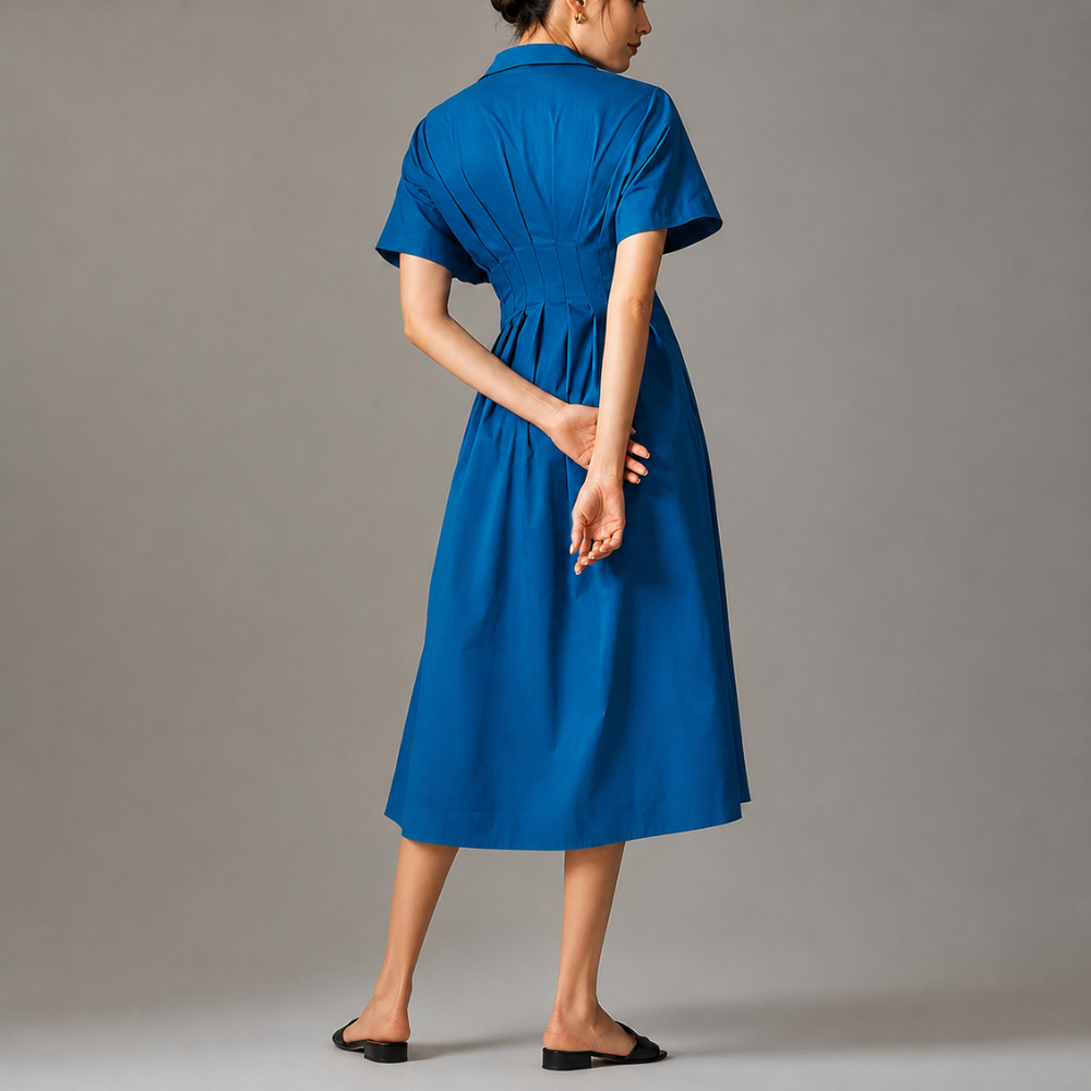 Button Front Maxi Shirt Dress With Pockets For Women