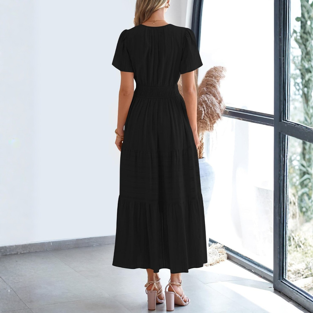Summer Casual Boho Beach Dress With Pockets For Women